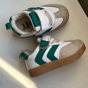 Toddler White & Green Sneakers